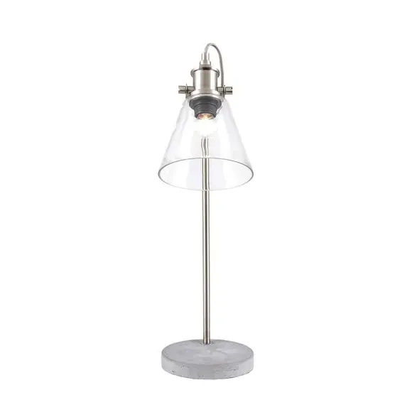 Table Lamp with Pivoting Head - Silver, Concrete