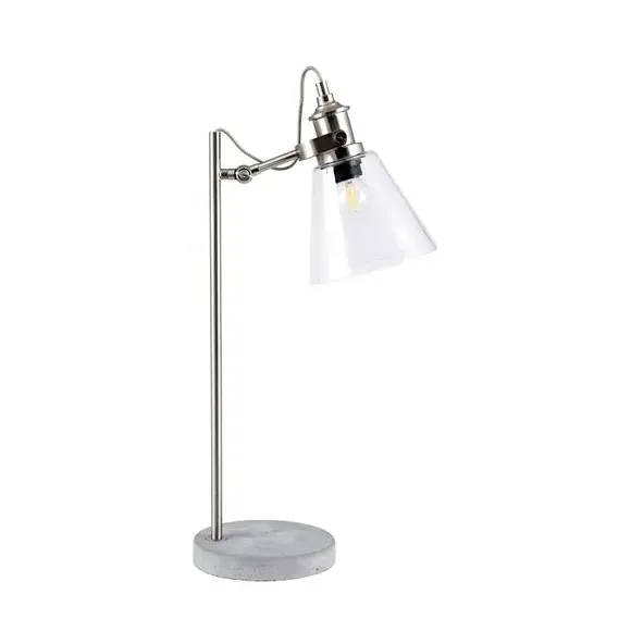 Table Lamp with Pivoting Head - Silver, Concrete