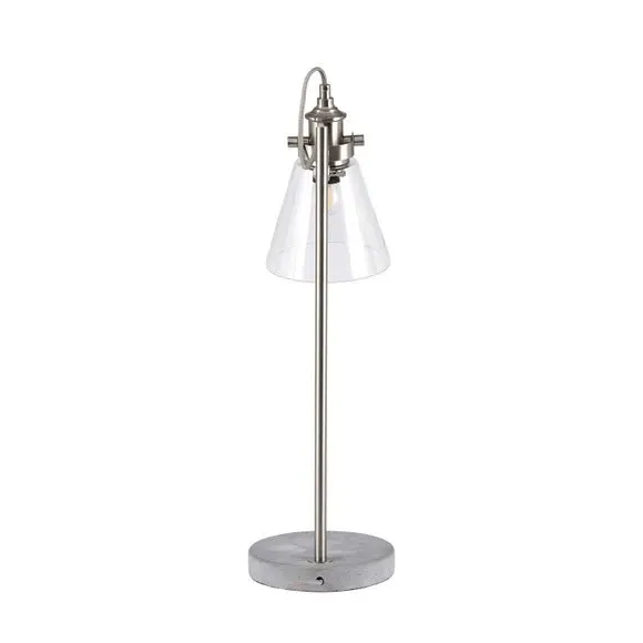 Table Lamp with Pivoting Head - Silver, Concrete