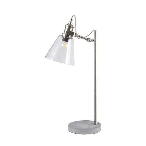 Table Lamp with Pivoting Head - Silver, Concrete