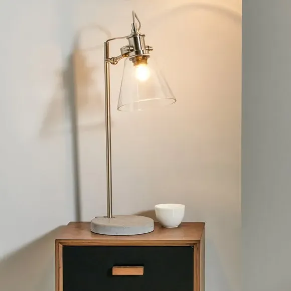 Table Lamp with Pivoting Head - Silver, Concrete image