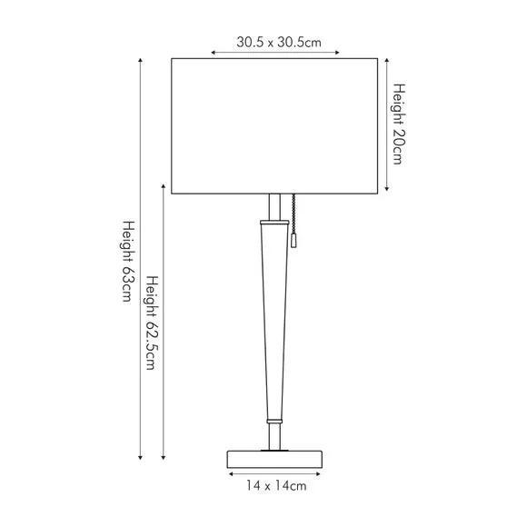 Table Lamp with Pull Switch - Black, Metal