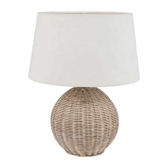 Table Lamp with Tapered Shade - Natural, Rattan