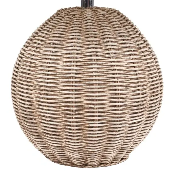 Table Lamp with Tapered Shade - Natural, Rattan