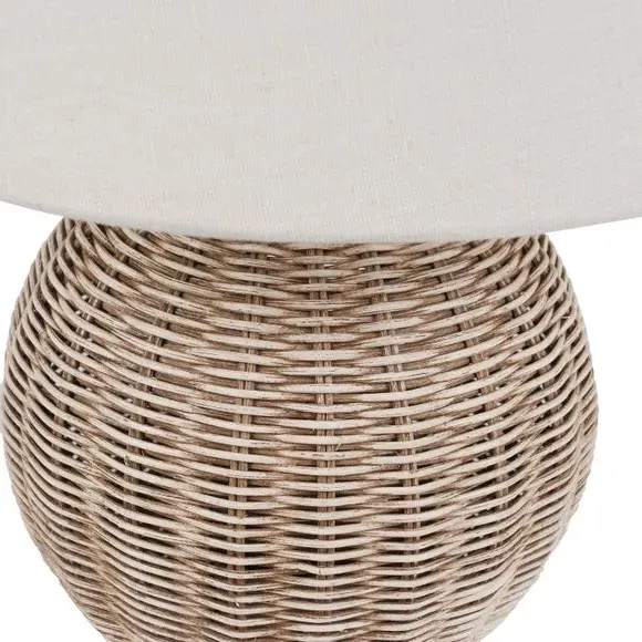 Table Lamp with Tapered Shade - Natural, Rattan
