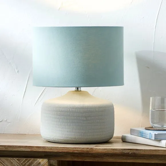 Table Lamp with Textured Finish - Blue, Ceramic image