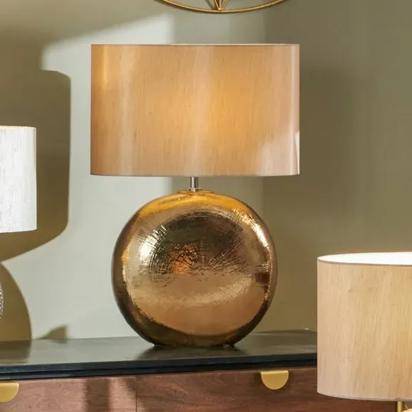 Tablet Table Lamp with Fabric Shade - Bronze