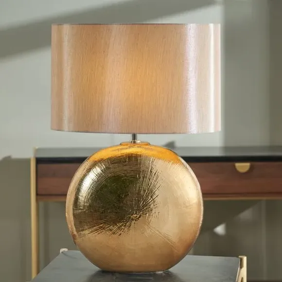 Tablet Table Lamp with Fabric Shade - Bronze image
