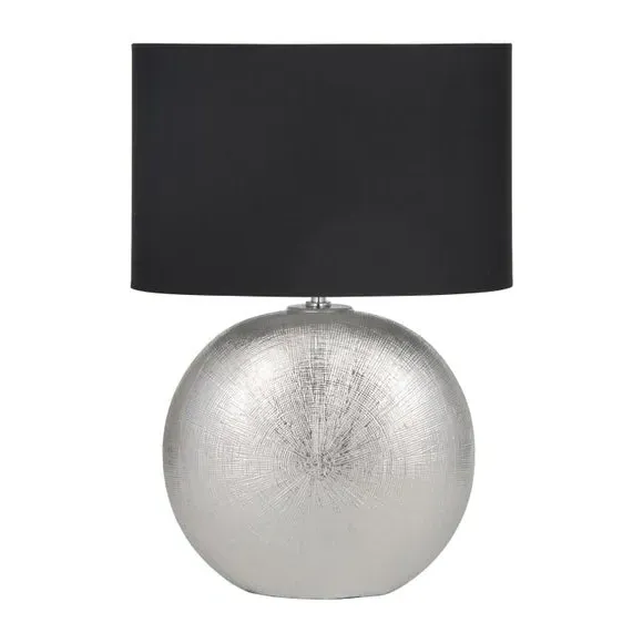Tablet Table Lamp with Fabric Shade - Silver