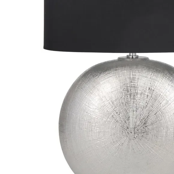 Tablet Table Lamp with Fabric Shade - Silver