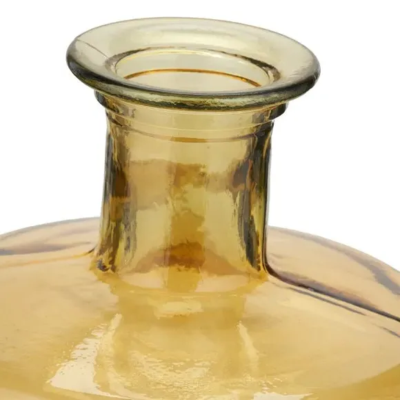 Tall Bottle Vase - Amber, Recycled Glass