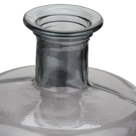 Tall Bottle Vase - Grey, Recycled Glass