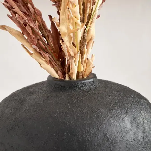 Tall Decorative Vase - Black, Fibrestone