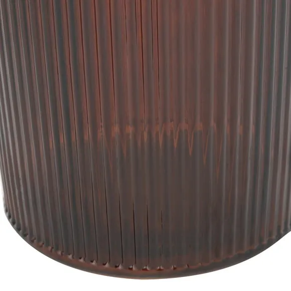 Tall Ribbed Glass Vase - Pecan, Recycled Glass