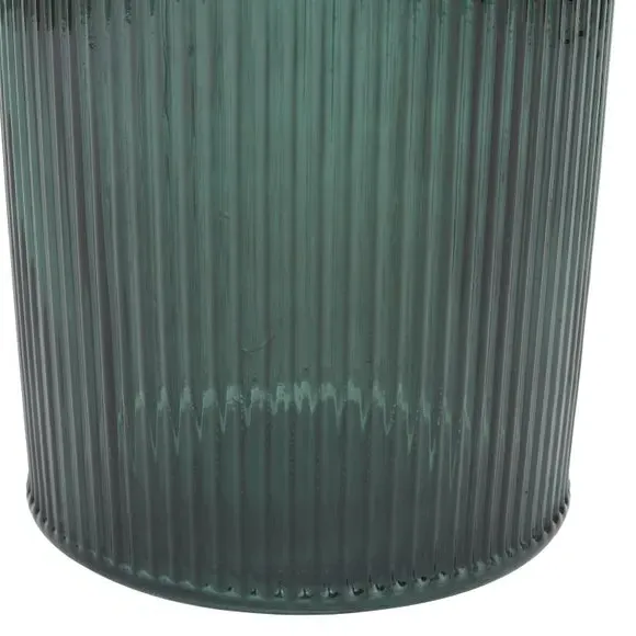 Tall Ribbed Glass Vase - Sea Green, Recycled Glass
