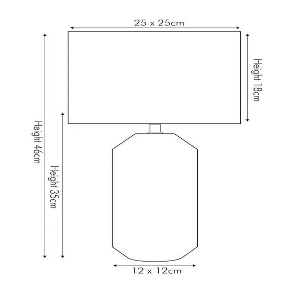 Tall Table Lamp with Geo Texture - White, Ceramic