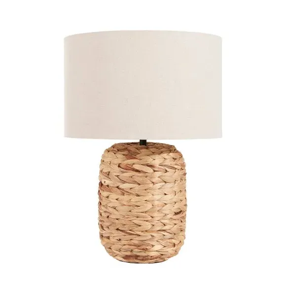 Tall Table Lamp with Plaited Base - Natural