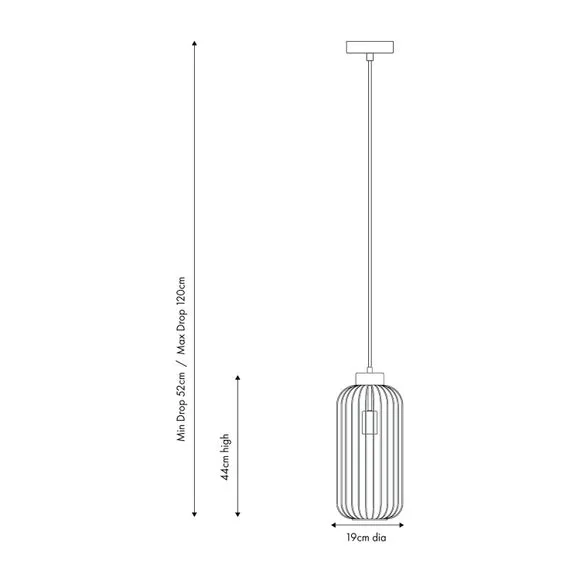 Tall Wire Pendant Light - Black, Metal