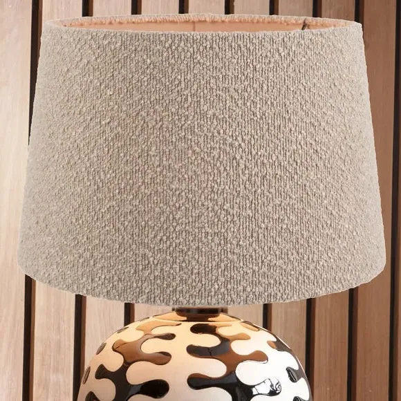 Tapered Cylinder Lamp Shade - Taupe, Boucle image