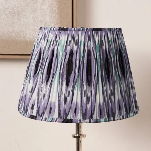 Tapered Lamp Shade Ikat Pattern - Lilac, Cotton image