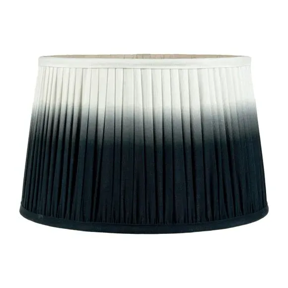 Tapered Lamp Shade with Pleated Design - Black
