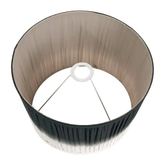 Tapered Lamp Shade with Pleated Design - Black