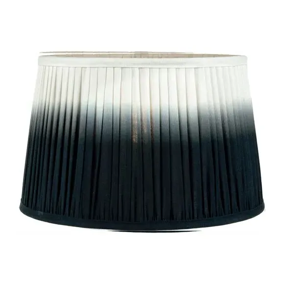 Tapered Lamp Shade with Pleated Design - Black