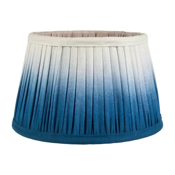 Tapered Lamp Shade with Pleated Design - Blue
