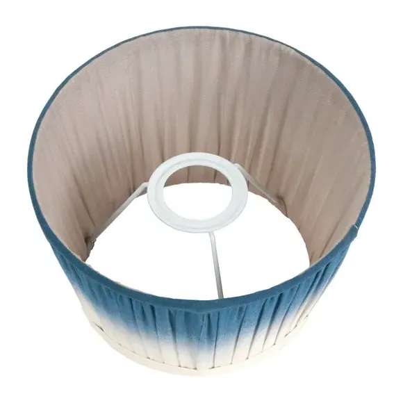 Tapered Lamp Shade with Pleated Design - Blue