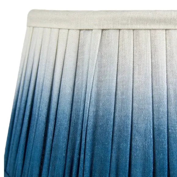 Tapered Lamp Shade with Pleated Design - Blue