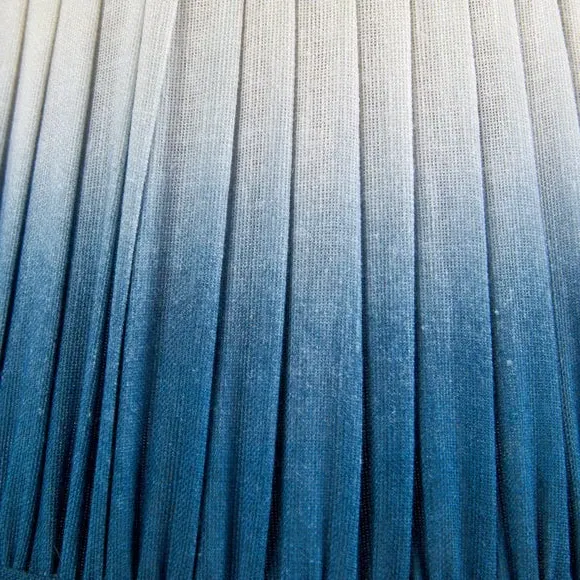 Tapered Lamp Shade with Pleated Design - Blue