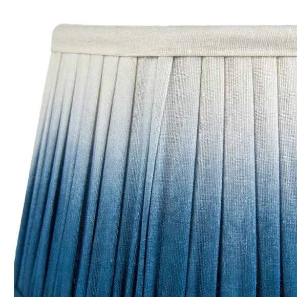 Tapered Lamp Shade with Pleated Design - Blue