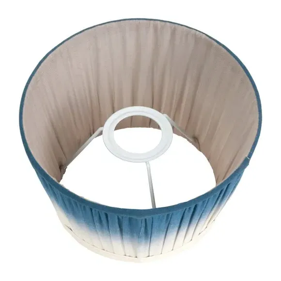 Tapered Lamp Shade with Pleated Design - Blue