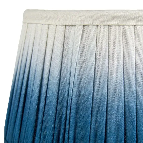 Tapered Lamp Shade with Pleated Design - Blue