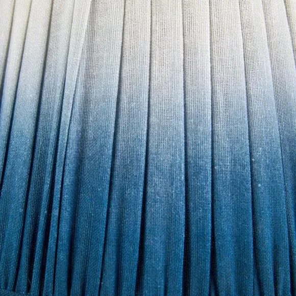 Tapered Lamp Shade with Pleated Design - Blue