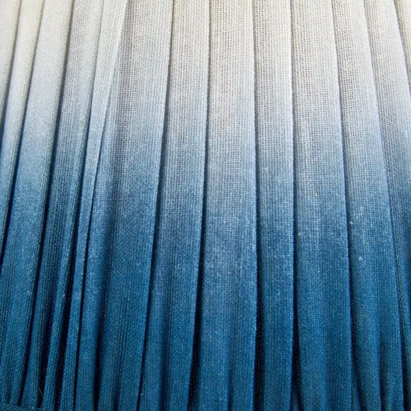 Tapered Lamp Shade with Pleated Design - Blue