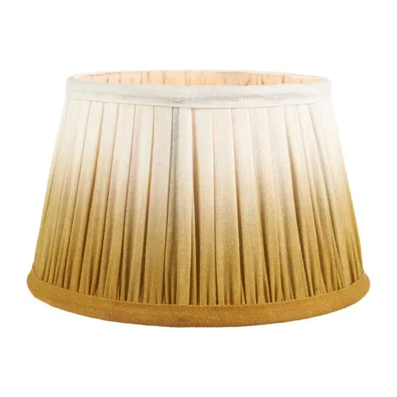 Tapered Lamp Shade with Pleated Design - Mustard