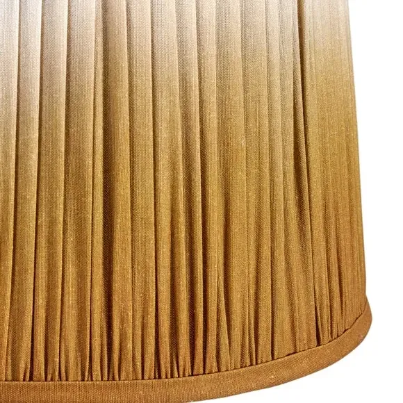 Tapered Lamp Shade with Pleated Design - Mustard