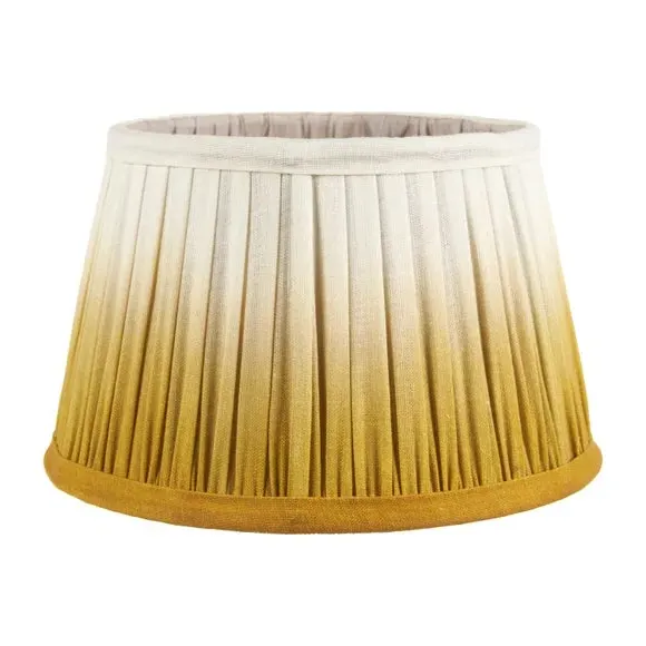 Tapered Lamp Shade with Pleated Design - Mustard