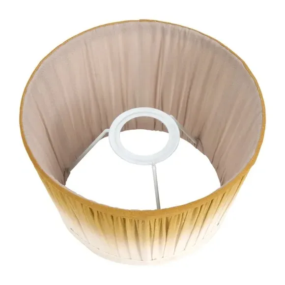 Tapered Lamp Shade with Pleated Design - Mustard