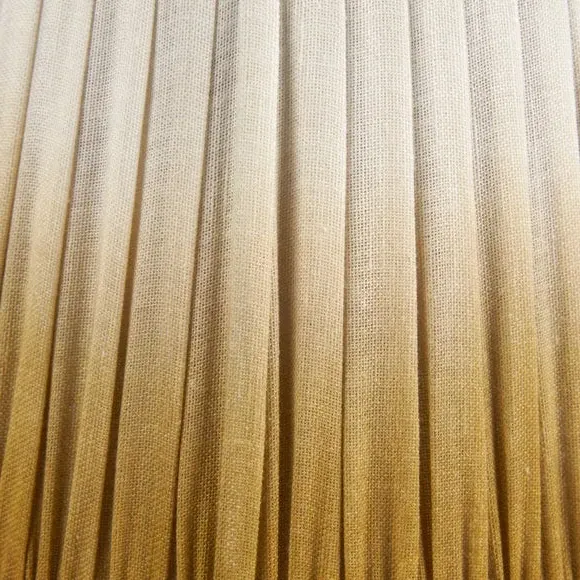 Tapered Lamp Shade with Pleated Design - Mustard