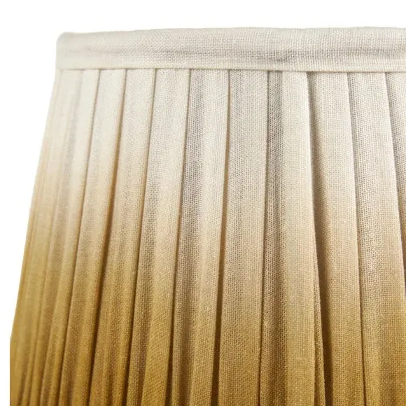Tapered Lamp Shade with Pleated Design - Mustard