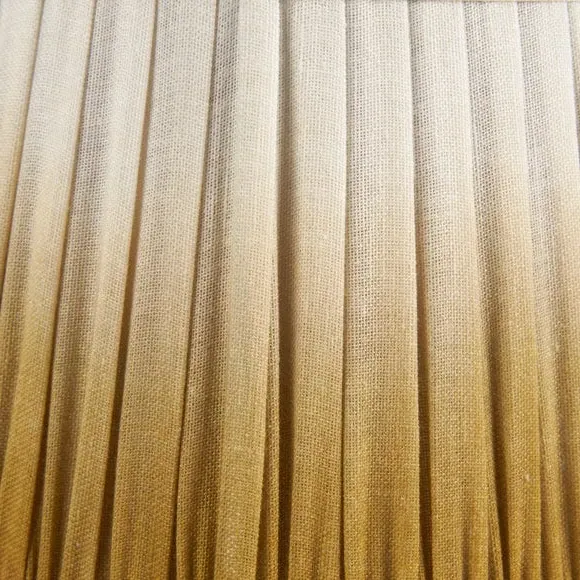 Tapered Lamp Shade with Pleated Design - Mustard