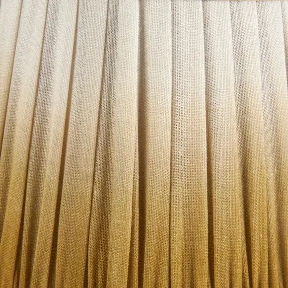 Tapered Lamp Shade with Pleated Design - Mustard