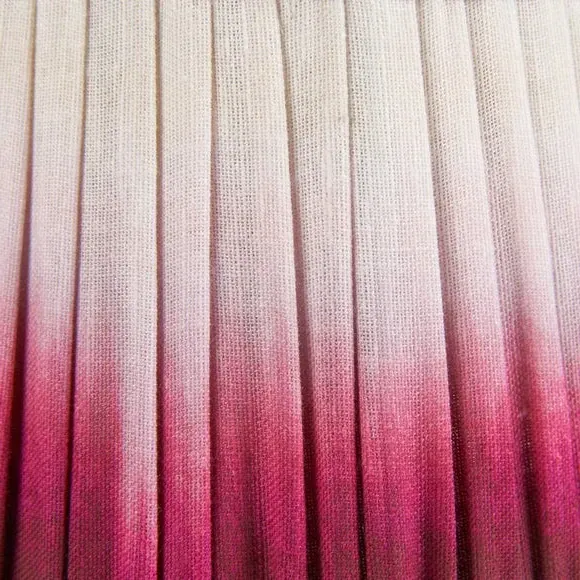 Tapered Lamp Shade with Pleated Design - Red