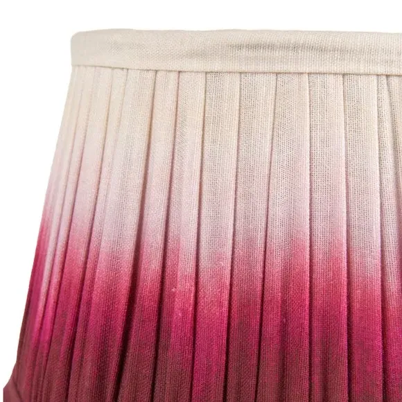 Tapered Lamp Shade with Pleated Design - Red