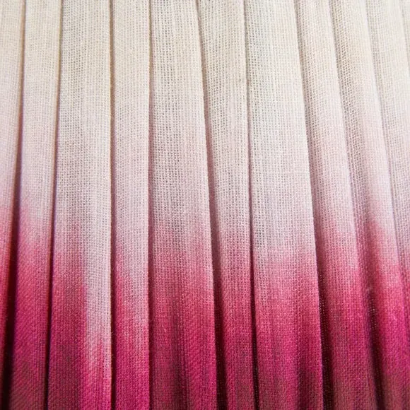 Tapered Lamp Shade with Pleated Design - Red