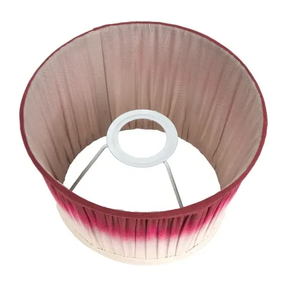 Tapered Lamp Shade with Pleated Design - Red