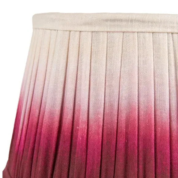 Tapered Lamp Shade with Pleated Design - Red