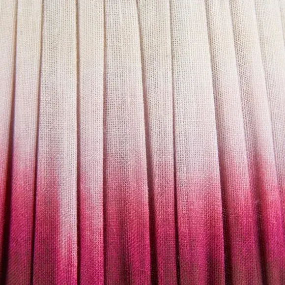 Tapered Lamp Shade with Pleated Design - Red